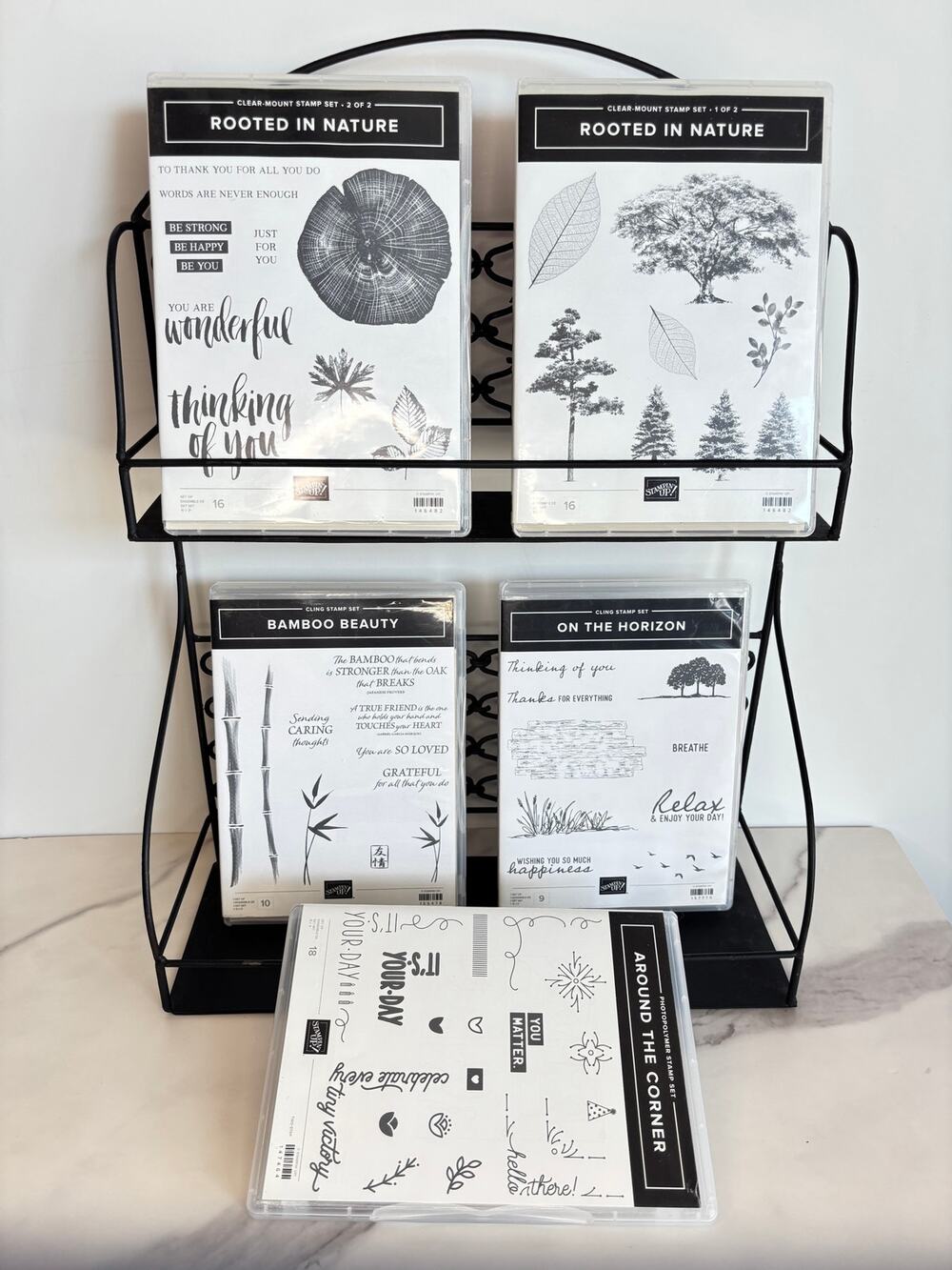 Stampin Up Rooted In Nature Stamps Bundle On The Horizon Bamboo Beauty Retired